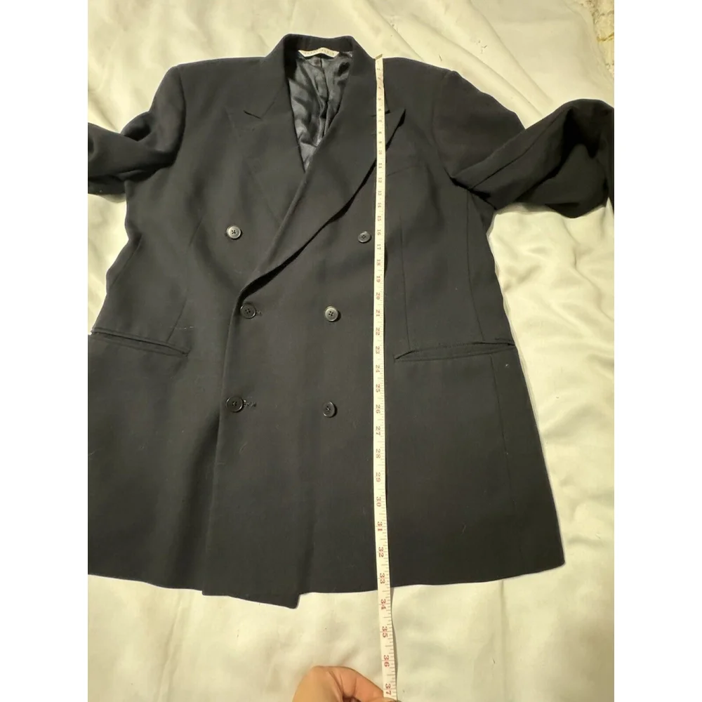 Perry Ellis Vintage Barneys Blazer Button Black Blazer Jacket XL Made In The USA